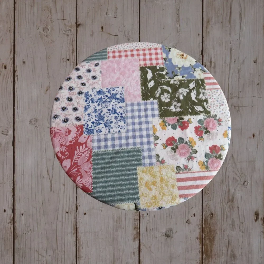 Kitchenaid Bowl Cover, Reversible Boho Patchwork and Pink Rose Mixer Cover